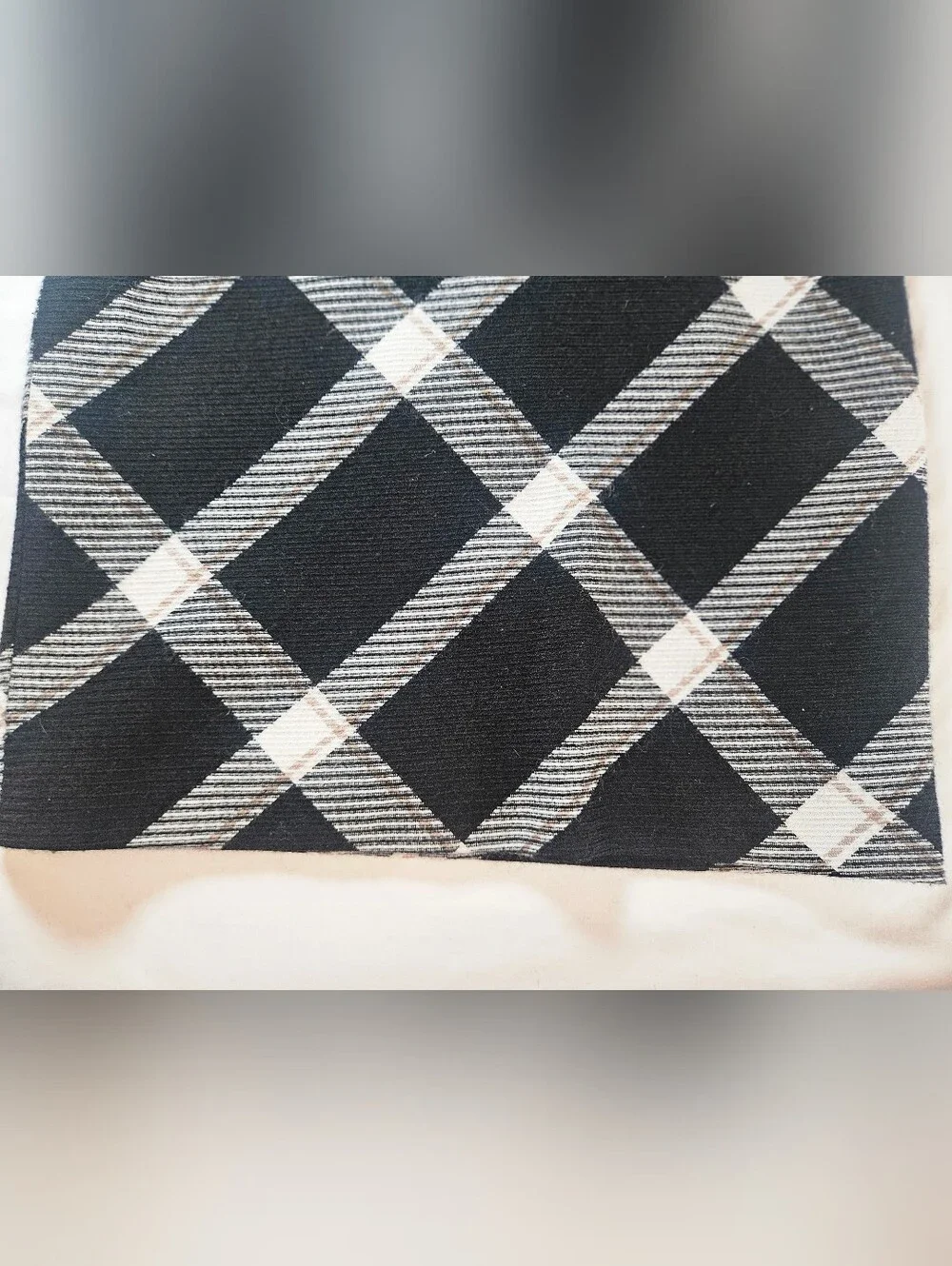 White House Black Market Womens Black & White Plaid Faux Leather Mini Skirt Sz 0